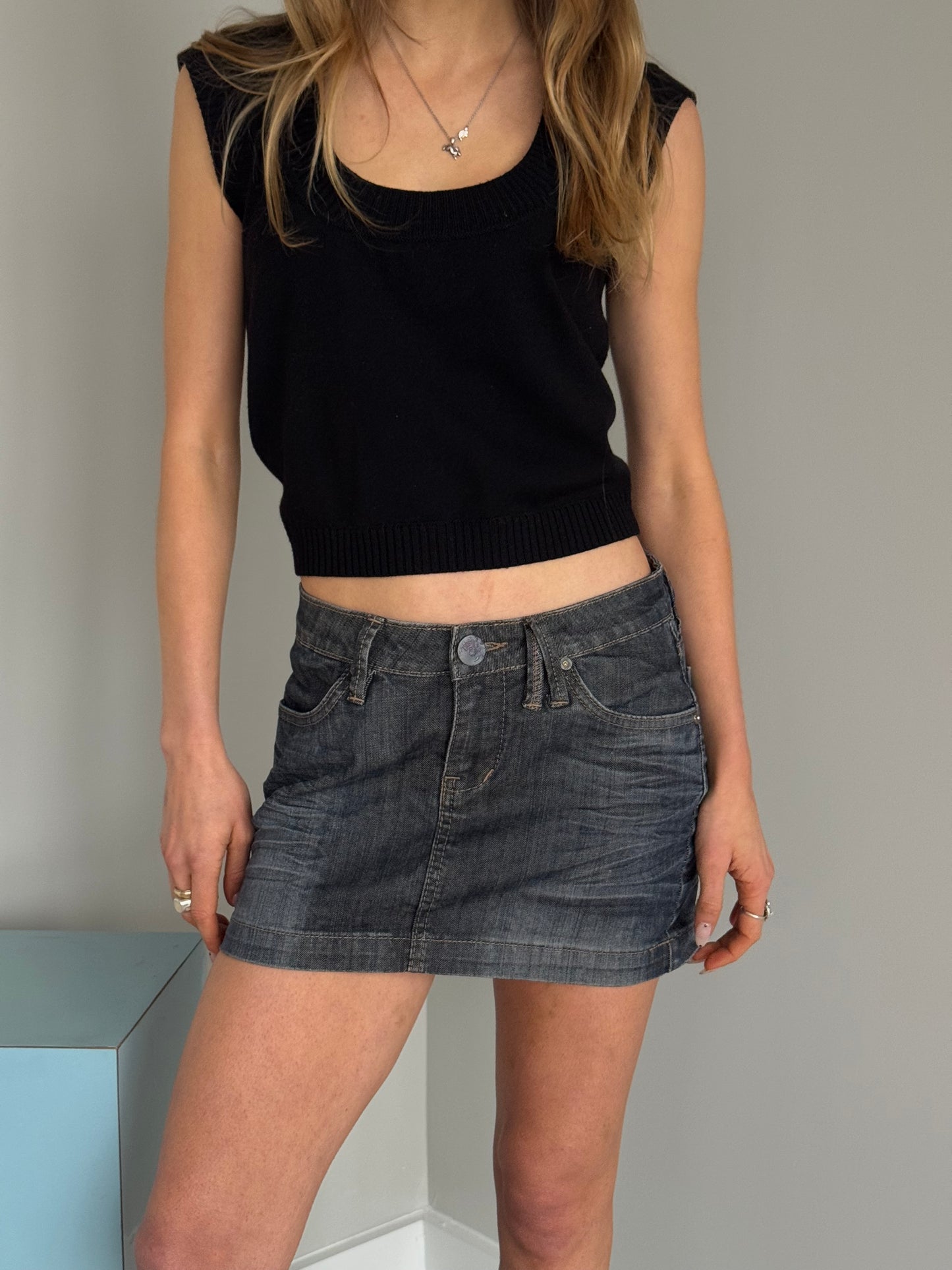 Italian Denim Mini Skirt