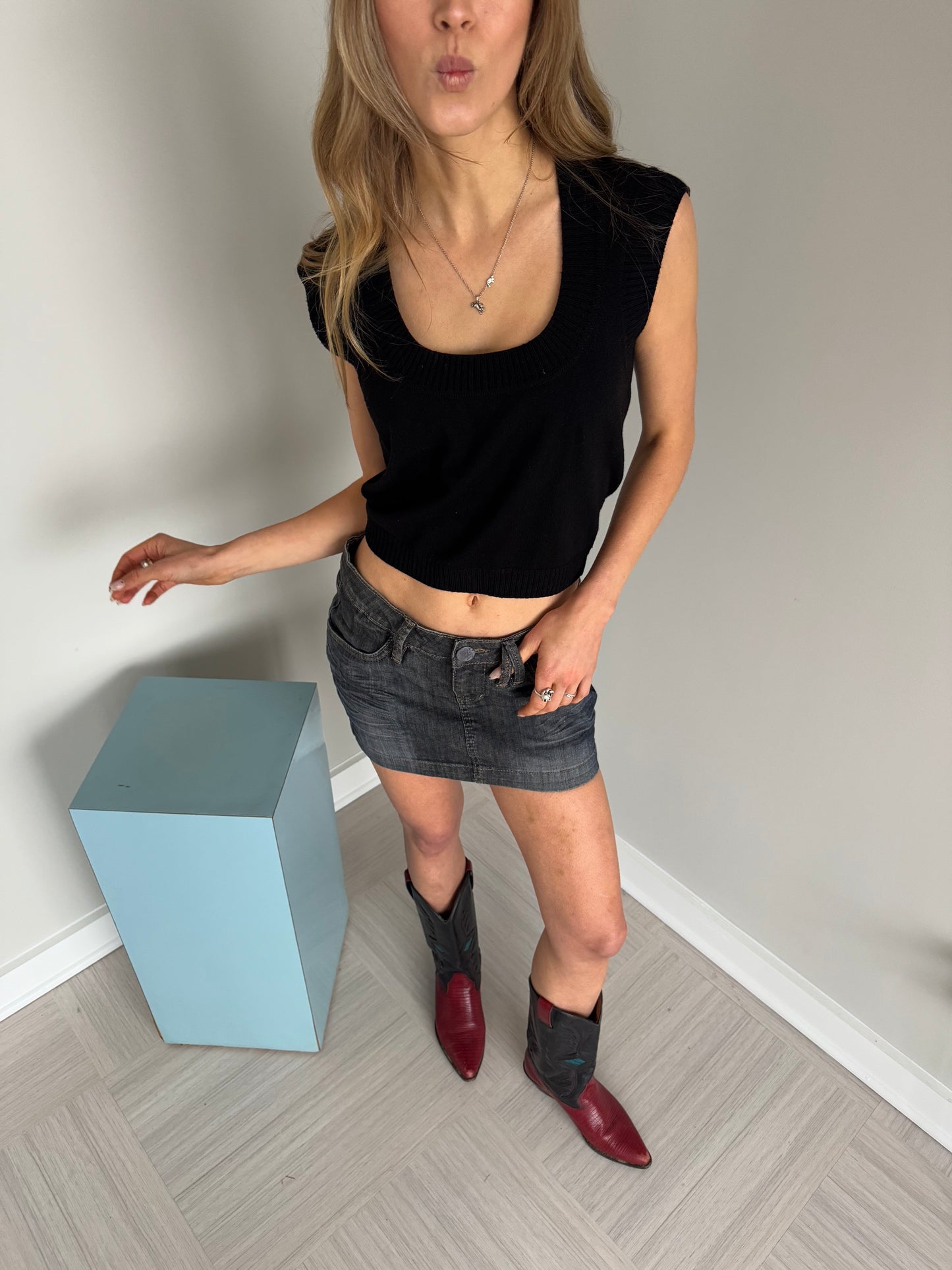 Italian Denim Mini Skirt